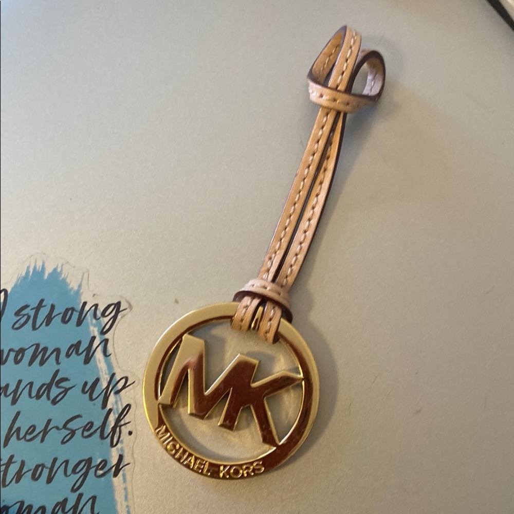 Michael Kors Gold and Tan Hang Tag